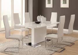 modern dining 7 piece white table &