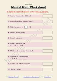 Maybe you would like to learn more about one of these? Mental Maths Worksheets Grade 1 Set 1 Elearnbuzz