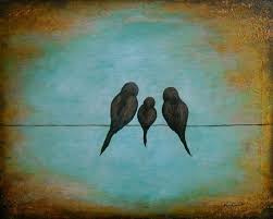 Birds On A Wire Painting Tutorial Bird On A Wire Art Abstract Bird Art Rustic Bird Artwork Bird Family Art Original Bird Painting By Nancy Quiaoit At Nan Bird Art Family Art Family Artwork