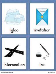 Alphabet lesson plan for esl kids teachers. Letter I Words And Pictures Printable Cards Igloo Invitation Intersection Ink Color Letter I Words Alphabet Word Wall Cards Vocabulary Flash Cards