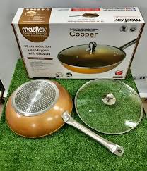 New house kitchen immersion hand blender 2 speed stick mixer with stainless steel shaft & blade, 300 watts easily food, mixes sauces, purees. Sale Masflex 28cm Copper Induction Deep Fry Pan With Glass Lid Tv Home Appliances Kitchen Appliances Hobs Hoods On Carousell