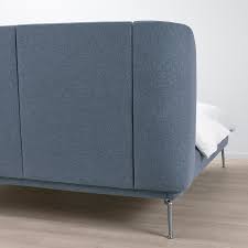 Upholstered bed frame, 140x200 cm. Tufjord Upholstered Bed Frame Gunnared Blue Queen Ikea
