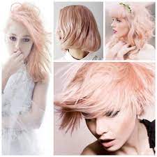 White Peach This Delicate Shade Of Peach Is A Mix Of Icy Blond And Rose Gold That Creates A Delicate Muted Pastel Peach Hair Peach Hair Dye Hair Inspiration