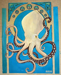 Art Nouveau Octopus By Lemontaste On Deviantart Art Octopus Art Sea Art