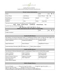 child feeding new client form