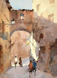 When autocomplete results are available use up and down arrows to review and enter to select. ç¾©å¤§åˆ©å±±åŸŽ A Village In Italy 37x27 Cm Watercolor 2017 By Jasmine Huang Watercolor Landscape Paintings Watercolor Architecture Watercolor Paintings