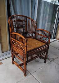 Vintage Brighton Style Rattan Bamboo Chair Asian Chinoiserie Etsy Rustic Bedroom Furniture Bamboo Chair Rattan Chair