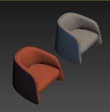Leather & coated fabric sofas. Luxury Modern Leather Single Sofa 3d Model