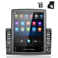 Amazon.com: Android 9.0 Double Din GPS Navigation Car Stereo, 9.7''  Vertical Touch Screen 2.5D Tempered Glass Mirror Bluetooth Car Radio with  Backup Camera : Electronics