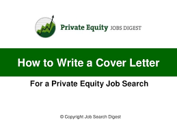 How To Write A Cover Letter For A Private Equity Job Search