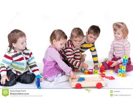 Five children playing toys stock photo. Image of emotion - 18396664