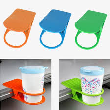 1pc New Style Cup Clip Home Office Drink Plastic Cup Coffee Holder Clip Desk Table Clip Convenient For Drinks Random Colors Affiliate