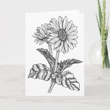 Gerbera Daisy Color It Yourself Blank Greeting Card Zazzle Com Gerbera Daisy Colors Gerbera Daisy Daisy Cards