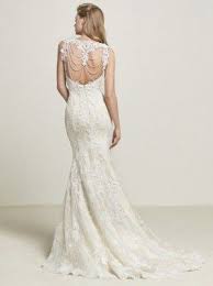 Fit Flare Full Lace With Beaded Back Wedding Dress By Pronovias 2018 Collection Driades Gelinlik Kiyafet
