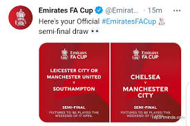 The quarter final ties take place on saturday 11 march. Fa Cup Semi Final Chelsea Face Man City Full Draws Available Report Minds