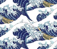 Colorful Fabrics Digitally Printed By Spoonflower The Endless Waves Of Hokusai 30 Hokusai Great Wave Waves
