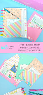 Download Free Pocket Planner Folder Cut File 15 Planner Themed Svgs