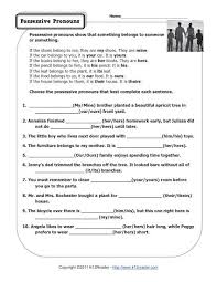 The possessive form of noun is formed by adding an apostrophe and an s (or just an apostrophe for plural nouns already ending in an s). Possessive Pronouns Worksheets 99worksheets