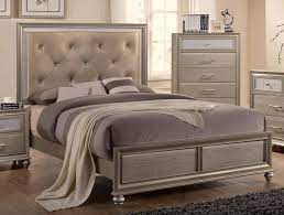 Dreamur champagne king panel bedroom set quantity. Buy Crown Mark B4390 Lila King Platform Bedroom Set 6 Pcs In Champagne Silver Vinyl Online
