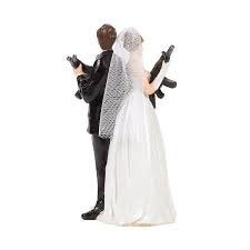Shop our huge selection of wedding cake toppers with all kinds of humorous, traditional, comical, personalized, and brushed silver initial designs. Wedding Cake Topper Bride Groom Holding Rifles Funny Figures 3 X 6 X 3 Overstock 29875335