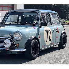 love everything about this mini classicracemini classicminisofengland modifiedcars oldskool mini cooper classic mini cooper classic mini