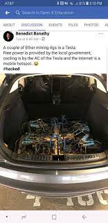 The development came as a shock to tesla observers, given that the car company only recently disclosed it had put $1.5 billion worth of bitcoin on its books, and would begin accepting it for payment. Etherium This Tesla Mounted And Powered Etherium Mining Rig Devrant