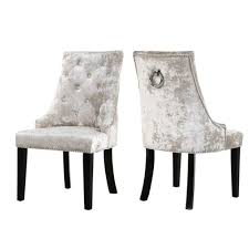 Available in four carefully selected colors, black, ocean teal, cool grey and pine green. Warmiehomy Pair Crushed Velvet Dining Chairs Studded Accent Side Chair Buttoned Kitchen Chair With Back Ring Knocker Chrome Walnut Wood Chair Legs Kitchen Dining Room Furniture Cream Buy Online In Burundi