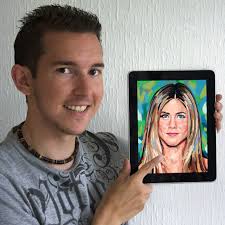 Kyle Lambert's Apple iPad portraits of celebrities: step by step