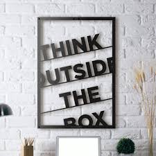 Metal Poster Think Outside The Box Tasarim Metal Cerceve
