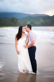 Kauai Bride Groom On Hanalei Beach Hawaii Kauai Bride Groom Beachwedding Wedding Elopeme Hawaii Beach Wedding Kauai Wedding Beach Destination Wedding