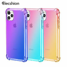For Apple Iphone 11 Pro Max Shockproof Gradient Silicone Clear Tpu Case Cover Case Iphone Iphone 11 Iphone Cases