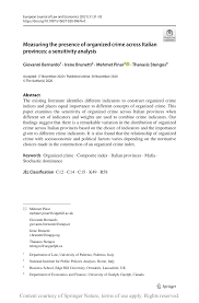 Impressive shooting from a young shot this evening! Pdf Measuring The Presence Of Organized Crime Across Italian Provinces A Sensitivity Analysis