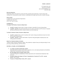 resume sample high school student