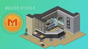 How To Build A Habbo Modern Kitchen Tutorial Pixel Art Games Pixel Art Small Canvas Art