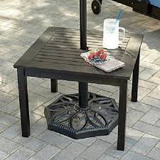 Outdoor Eucalyptus Wood Side End Table W Umbrella Hole Patio Deck Pool Furniture Outdoor Umbrella Pool Furniture Table Umbrella