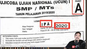 Prediksi Unbk Smp 2020 Pembahasan Ucun Ipa Smp Tahap 1 Paket A Uji Coba Unbk Youtube