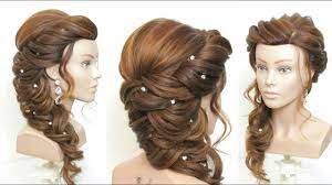 Pancake the braid by tugging it apart to make it look voluminous. New Bridal Prom Hairstyle For Long Hair Step By Step Youtube