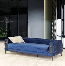 Modern living room sofa furniture. Casa Padrino Chesterfield Sofa Bed Blue Black Gold 222 X 90 X H 80 Cm Modern Living Room Sofa Chesterfield Furniture Living Room Furniture