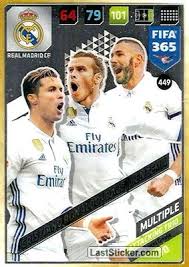 Cristiano ronaldo's suspension meant only two of real madrid's three famous forwards began at home to real sociedad on. Card 449 Cristiano Ronaldo Gareth Bale Karim Benzema Panini Fifa 365 2017 2018 Adrenalyn Xl Laststicker Com