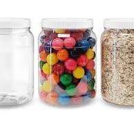 ljdeals 1/2 Gallon 64 oz Clear Plastic Jars with Lids, Large Jars, Wide  Mouth Storage Containers, Pack of 3, BPA Free, Food Safe, made in USA