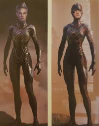 Captain Marvel Concept Art Puts Carol Danvers In Some Insanely Different Starforce Uniforms Marvel Concept Art Superhero Design Marvel Animation