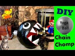 Turn A Yoga Ball Into A Cat Bed Straight Out Of Nintendo Chain Chomp Chain Chomp Cat Bed Cool Diy Projects