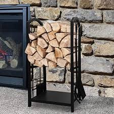 The compact contemporary log bin keeps your firewood neat and panacea prairie antique iron round basket log bin keeps your firewood neat and within easy reach. Amagabeli Firewood Rack Fireplace Tool Rack Indoor Wood Holders Fireplace Outdoor Log Holder Rack Lumber Storage Stacking Black Stove Wrought Iron Large Logs Bin Fireplace Tools Set Tongs Accessories Pricepulse