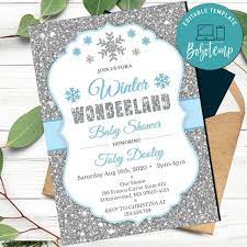 When the weather gets chilly we still love to party. Winter Wonderland Boy Baby Shower Invitation Printable Diy Bobotemp