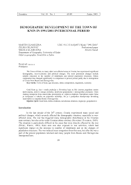 Plan grada i općine knin. Pdf Demographic Development Of The Town Of Knin In 1991 2001 Intercensal Period