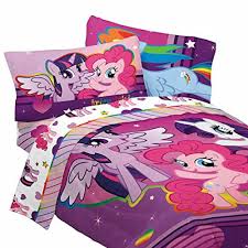My little pony sheet set with pillowcase. My Little Pony 5pc Full Comforter And Sheet Set Bedding Collection Purple Pink Buy Online In Andorra At Desertcart 1346364