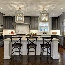 Elegant white kitchen with dark wooden flooring. 75 Beautiful Dark Wood Floor Kitchen With Gray Cabinets Pictures Ideas March 2021 Houzz