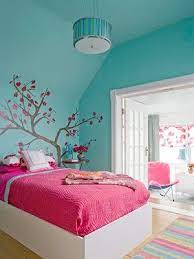 Fun and happy girls bedroom in pink, red and turquoise with gold accents. Pin On Color