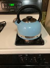 There's something very comforting in the phrase, i'll put the kettle i've seen others post about rusting so i was very reluctant to go with this kettle. Kitchenaid Kettle With Full Handle Blue Walmart Com Walmart Com