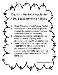 After Reading There S A Wocket In My Pocket By Dr Seuss Students Will Pick An Object Create A Nons Rhyming Activities Dr Seuss Activities Dr Seuss Preschool